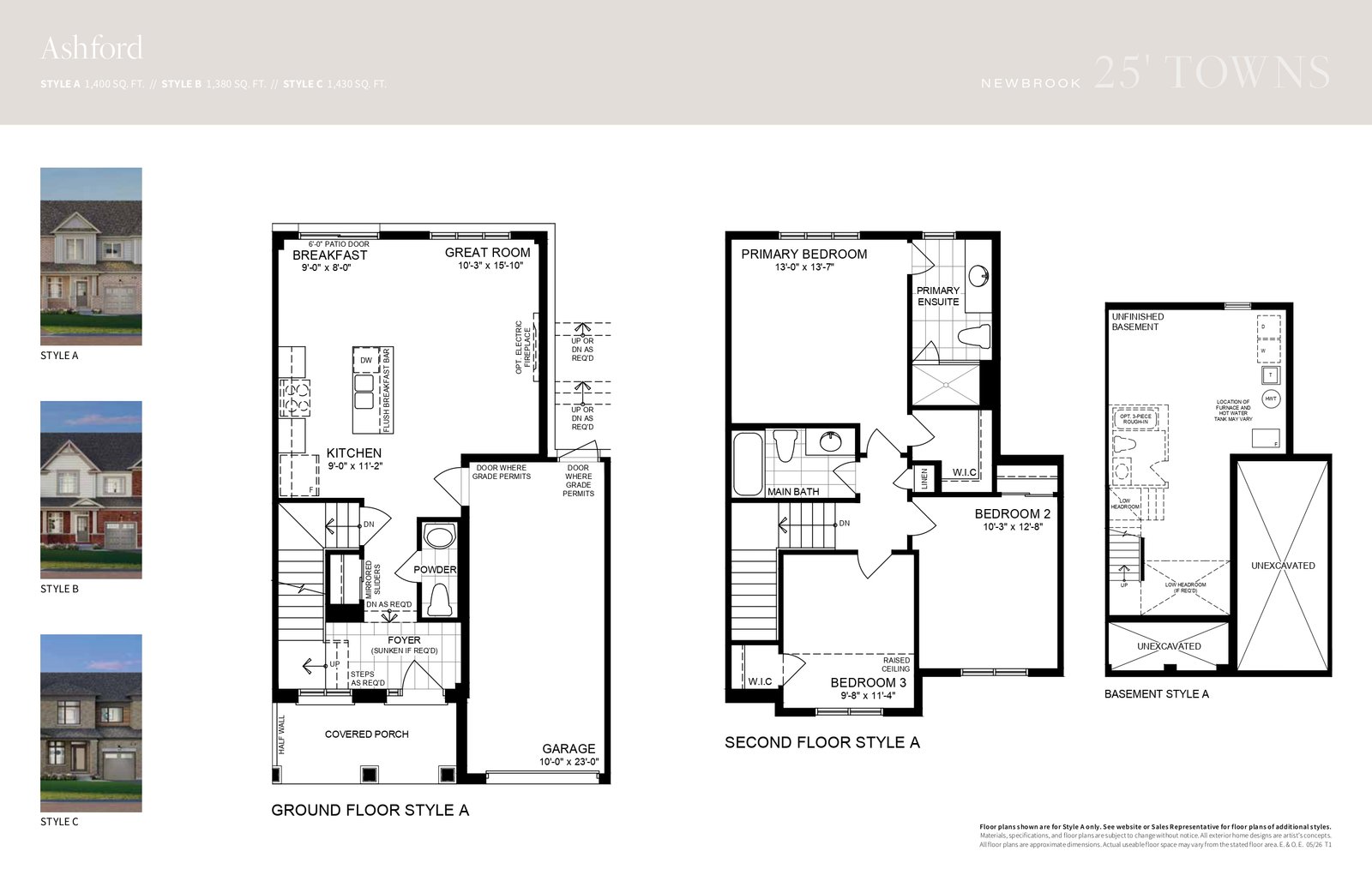 Newbrook 25 Towns Floor Plan 1