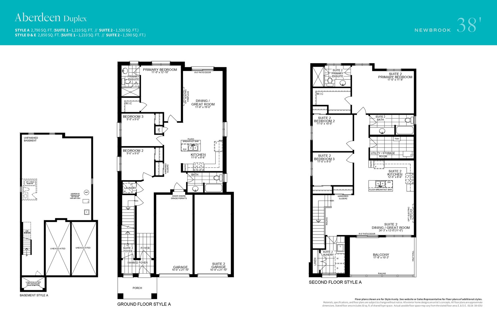 Newbrook Double Car Garage Homes Floor Plan 1