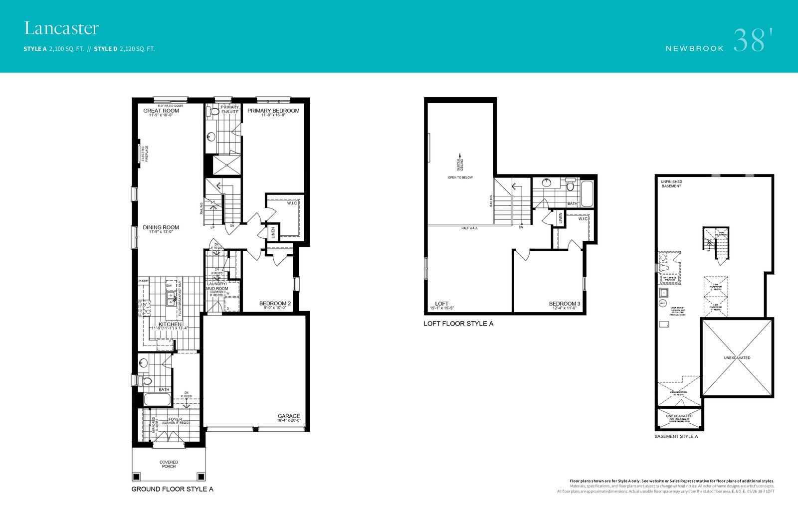 Newbrook Double Car Garage Homes Floor Plan 2
